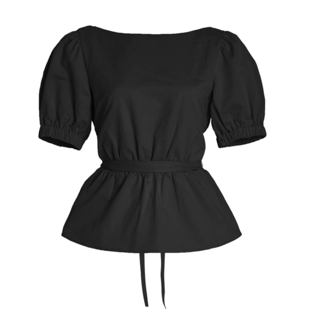 Stand Marie Open Back Cotton Blend Faille Peplum … - image 3